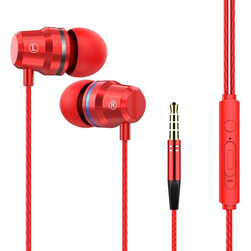 Écouteurs intra-auriculaires filaires de 3,5 mm, basses lourdes, stéréo, contrôle du Volume, casque avec micro-Doré