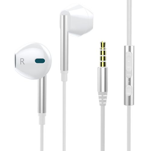 Écouteurs filaires M15, haute fidélité, réduction du bruit, légers, intra-auriculaires, 3.5mm, oreillettes de jeu Surround pour les appels-Blanc