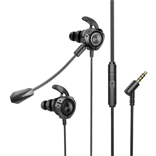 Écouteurs intra-auriculaires filaires G22, haute fidélité, réduction intelligente du bruit, légers, stéréo 3.5mm, pour sport, jeu, appels-Noir