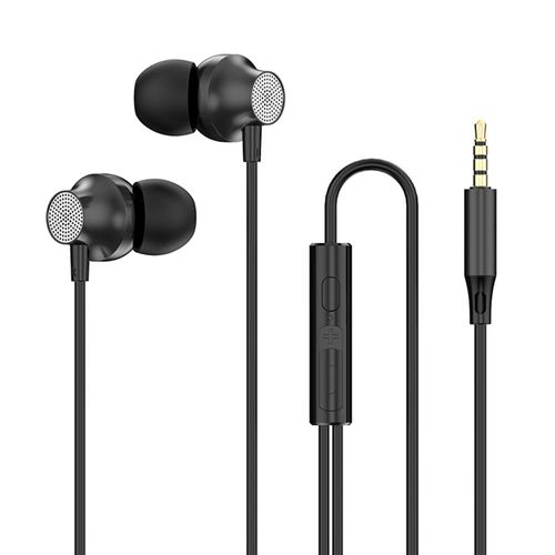 Écouteurs filaires 3.5mm, réduction intelligente du bruit, compatible HD, appel stéréo, sûr, appel téléphonique Portable, changement de chansons, musique dynamique, casque filaire, accessoires pour téléphone Portable-Noir