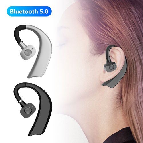 Écouteurs stéréo sans fil Bluetooth 5.0, crochet d'oreille, mains libres, casque d'affaires, 1 pièce-Noir