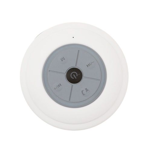 Q9 étanche sans fil LED appel mains libres carte TF haut-parleur compatible Bluetooth avec ventouse-Blanc