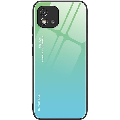Coque Pour Realme C11 2021 Case,Ultra-Fin Anti-Rayures En Verre Élégant Dégradé De Couleur Cover Housse Tpu Bumper Antichoc Étui Vert Bleu