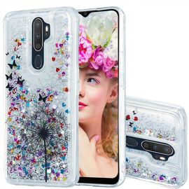 Compatible Avec Oppo A5 2020 Étui, Brillant Paillette Floating Quicksands Housse Coque Transparent Tpu Antichoc Protective Pour Oppo A9 2020 Bling Dandelion Xy