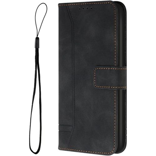 Coque Pour Huawei P8 Lite 2017, Magnétique Cuir Premium Pu Housse Pochette Portefeuille Avec 3 Porte Cartes Antichoc Étui À Rabat Protection Pour Huawei P8 Lite 2017. Black Hxa