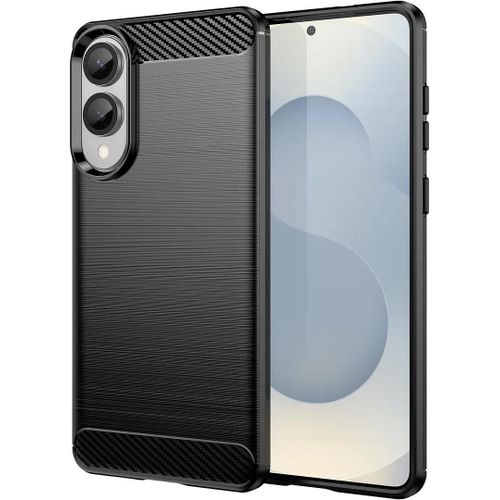 Coque Pour Samsung Galaxy S25 Edge, Protection Anti-Rayures Antichoc Motif Fibre De Carbone Noir - E.F.Connection