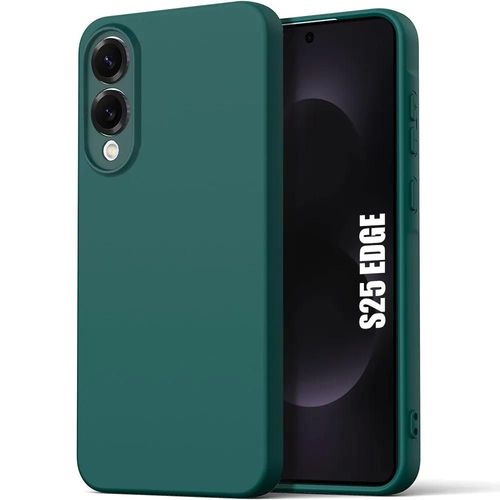 Coque Pour Samsung Galaxy S25 Edge - Protection Silicone Souple Doux Anti-Rayures - Vert Nuit - E.F.Connection