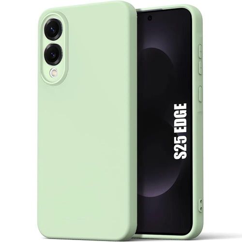 Coque Pour Samsung Galaxy S25 Edge, Silicone Liquide Protection Slim Légère Anti-Rayures - Vert - E.F.Connection