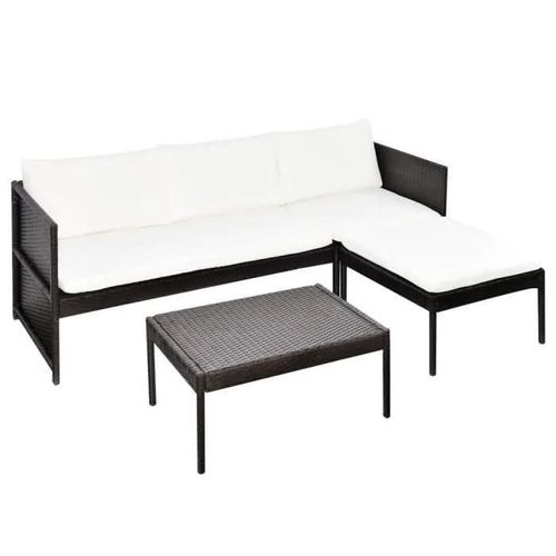 Vidaxl Mobilier De Jardin À 3 Places Résine Tressée Marron