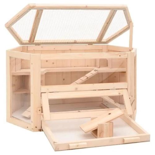 Vidaxl Cage À Hamster 80x40x43 Cm Bois Massif De Sapin