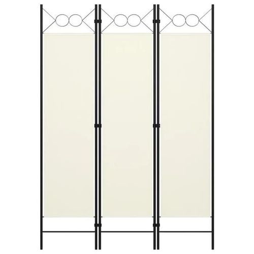 vidaXL Cloison de séparation 3 panneaux Blanc crème 120x180 cm