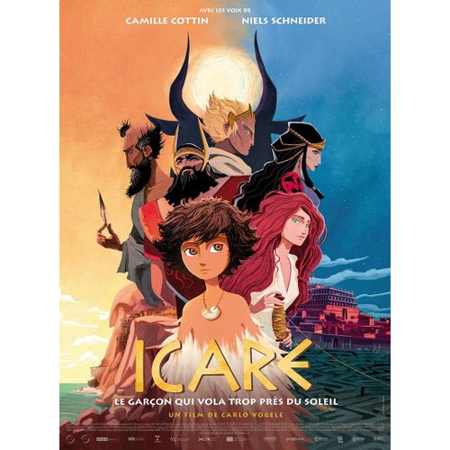 Icare - Véritable Affiche De Cinéma - Format 40x60 Cm - De Carlo Vogele Avec Les Voix De Camille Cottin, Niels Schneider - Animation - (2022)