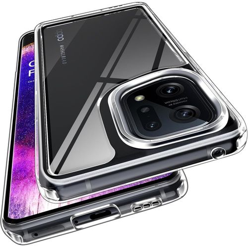 Anti-Jaunissement Hd Clair Coque Pour Oppo Find X5, Protection Militaire Mince Transparent Étui De Protection En Silicone Antichoc, Rigide Pc Bumper Housse