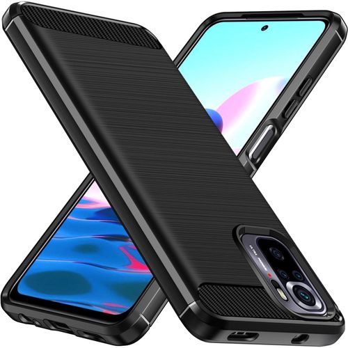 Coque Silicone Pour Xiaomi Redmi Note 10s / Redmi Note 10 4g / Poco M5s, Protection Antichoc Militaire Étui De Protection, Mince Souple Tpu Anti-Rayures Dos Bumper Housse, Noir