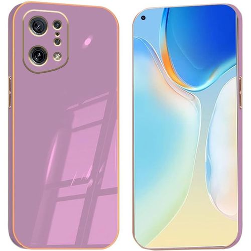 Compatible Avec Coque Oppo Find X5, Oppo Find X5 Protection Silicone, Original Antichoc Case Placage Tpu Etui Anti-Dérapant Cover Oppo Find X5, Mauve