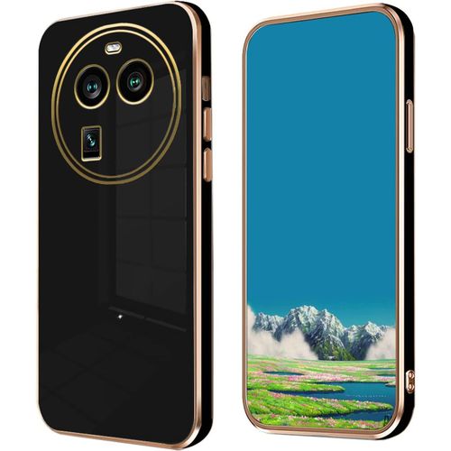 Compatible Avec Coque Oppo Find X6, Etui Oppo Find X6, Antichoc Protection Des Bords Droits En Silicone Placage Tpu Case Noir