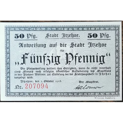 Billet Allemagne 50 Pfennig 08/1920 Itzehoe Grm 649,2 2/3