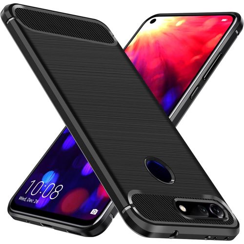Coque Silicone Pour Honor View 20, Protection Antichoc Militaire Étui De Protection, Mince Souple Tpu Anti-Rayures Dos Bumper Housse, Noir