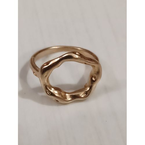 Bague Métal Doré,Forme Irrégulière,Métal Martelé Taille 18.15mm
