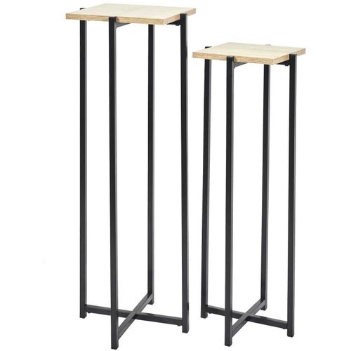 Ensemble De 2 Sellettes En Métal Et Bois Loka