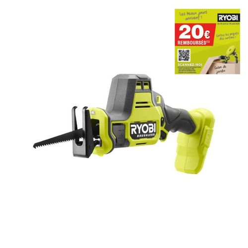 Scie sabre 1 main Brushless 18V RYOBI - Sans batterie ni chargeur - RRS18CBL-0