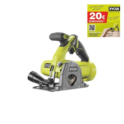 Scie Multi matériaux RYOBI 18V One+ 85mm - 2 lames - Sans batterie ni chargeur - R18MMS-0