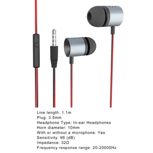 Écouteurs intra-auriculaires filaires, basses puissantes, suppression intelligente du bruit, ergonomique, stéréo 3.5mm, pour sport, jeu, course à pied-Noir