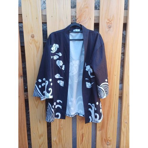 Superbe Veste Kimono Bleue Marine Charmkpr