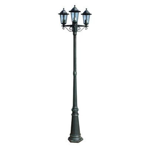 Lampadaire De Jardin 3 Bras 215 Cm Vert Foncé/Noir Aluminium