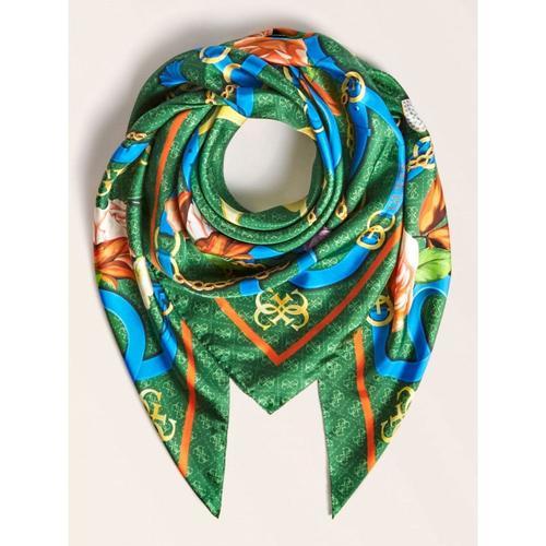 Guess Foulard Soie Imprimé Floral Vert