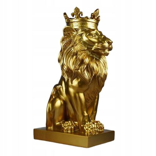 Statue de lion de style nordique Ornement artisanal en résine de collection Animal Aureate