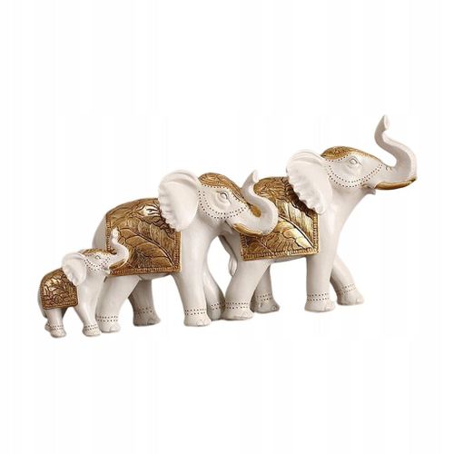 Statue d'éléphant en résine, figurine de collection, ornement artisanal, famille