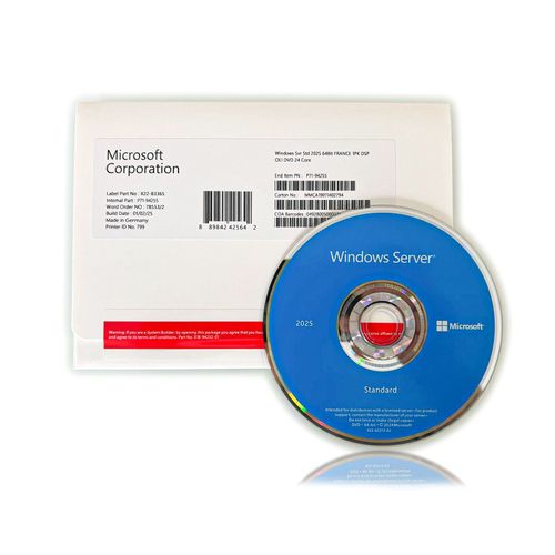Windows Server 2025 Standard 24 Core Avec Dvd Scellé Serveur + Clé De Licence ( Windows Serveur )