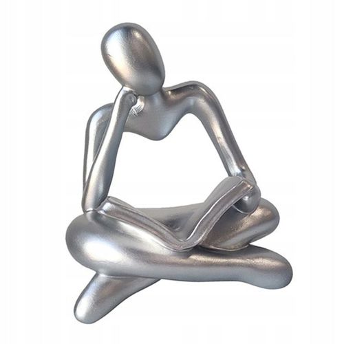 Statue de penseur abstrait moderne, décoration de table décorative en argent