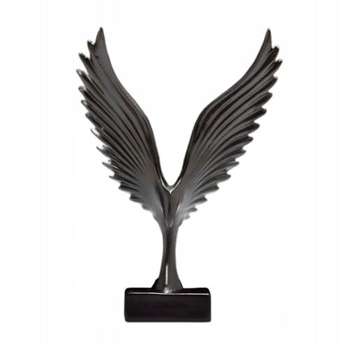 Statue d'aile d'ange nordique, figurine graphique abstraite en résine noire