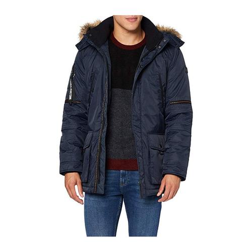 Kaporal Parka Capuche Amovible Fourrure Orego Bleu Marine