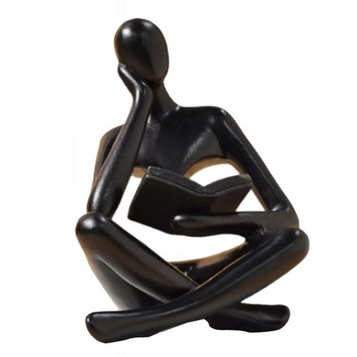 Statue de penseur, figurine créative, homme, 8,5 cm x 6 cm x 11,5 cm, noir