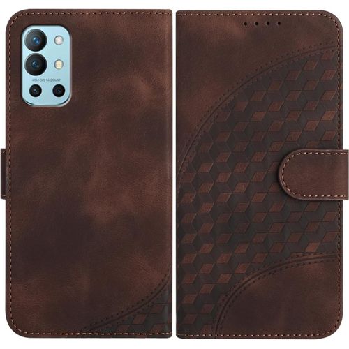 Coque Pour Oneplus 8t/9r, Cuir Pu Étui Flip Portefeuille À Rabat Housse Avec Antichoc Magnétique Porte Cartes Stand Fonction Pour Oneplus 8t - Brun