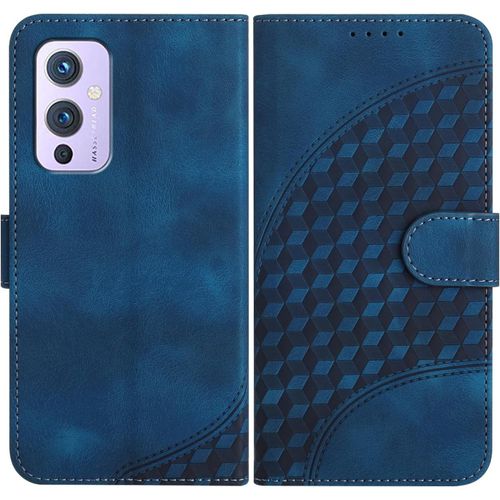 Coque Pour Oneplus 9, Cuir Pu Étui Flip Portefeuille À Rabat Housse Avec Antichoc Magnétique Porte Cartes Stand Fonction Pour Oneplus 9 - Bleu