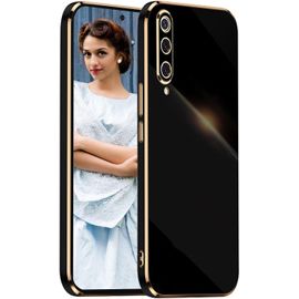 Antichoc Coque Pour Xiaomi Mi 9,Etui De Très Mince Placage Tpu,Housse De Élégant Conception Simple Miroir Silicone Brillant Cover Case,Noir