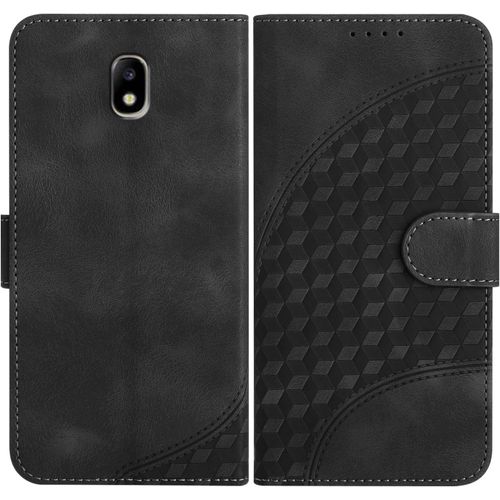 Coque Pour Samsung Galaxy J7 2017 /J730, Cuir Pu Étui Flip Portefeuille À Rabat Housse Avec Antichoc Magnétique Porte Cartes Stand Fonction Pour Galaxy J7 2017 - Noir