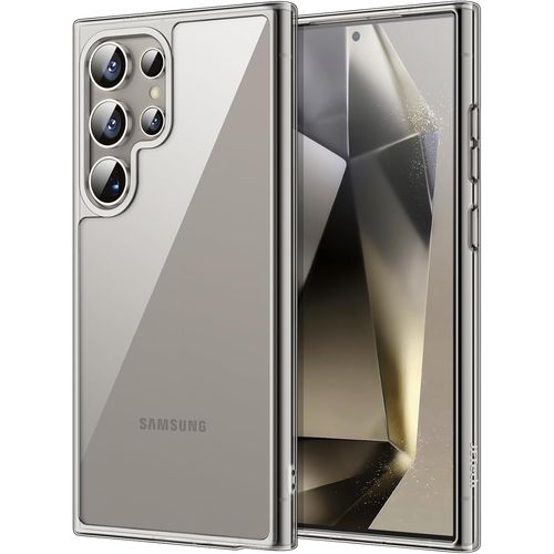 Coque Pour Samsung Galaxy S24 Ultra 5g, Anti-Jaunissement Étui De Protection Antichoc, Housse Anti-Rayures Dos Pc Dur Gris Titane