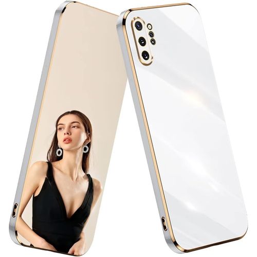 Coque Pour Samsung Galaxy Note10 Plus Étui,Antichoc Galvanoplastie Élégant Flexible Protecteur En Silicone Tpu Bumper Résistant Aux Chocs Housse Case Cover-Blanc