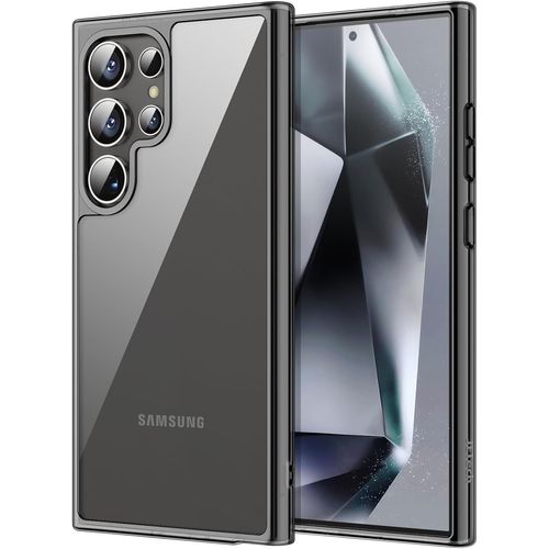 Coque Pour Samsung Galaxy S24 Ultra 5g, Anti-Jaunissement Étui De Protection Antichoc, Housse Anti-Rayures Dos Pc Dur Noir
