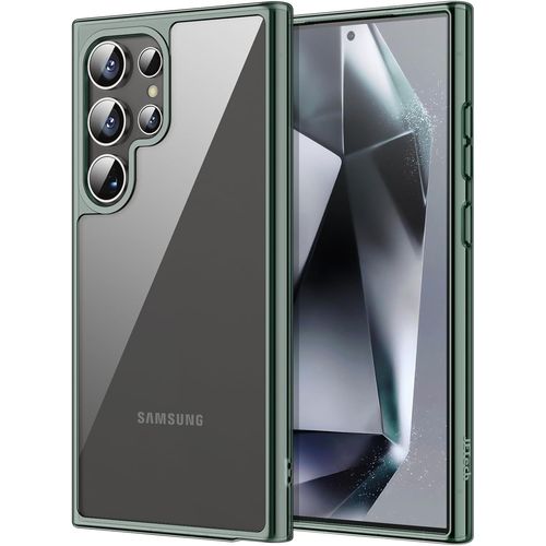 Coque Pour Samsung Galaxy S24 Ultra 5g, Anti-Jaunissement Étui De Protection Antichoc, Housse Anti-Rayures Dos Pc Dur Vert
