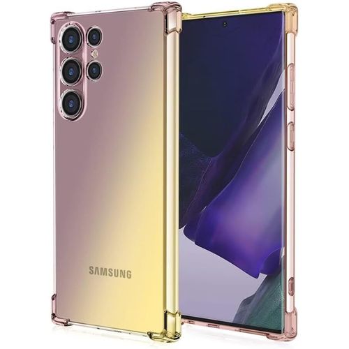 Coque Pour Samsung Galaxy S24 Ultra Étui Protecteur En Souple Silicone Tpu Antichoc Housse De Protection En Couleur Dégradée Pour Samsung Galaxy S24 Ultra Or/Noir