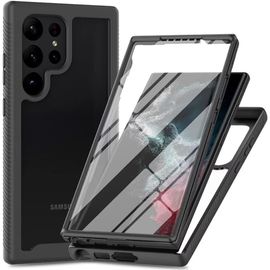 Coque Pour Samsung Galaxy S23 Ultra 5g, Avec Protège-Écran, Case Full Body Protection 360 Degrés Etui Portable Robuste Transparent Bumper Coque Pour Samsung Galaxy S23 Ultra 5g-Noir