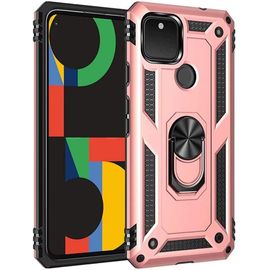 Coque Pour Google Pixel 5 Xl Double Couche Hybride Armure Tpu+Pc Antichoc Case Housse Or Rose