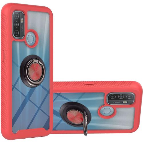Coque Pour Oppo A53s Oppo A53 Antichoc Rotation 360° Aimant Anneau Support Militaire Renforcée Défense Bumper Pc Tpu Armure Housse Etui Rouge