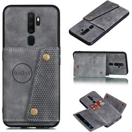 Cas De Couverture, For Oppo A9 2020 + Pu Antichocs Magnétique Tpu Étui De Protection Avec Carte Machines À Sous Rouge Color : Grey